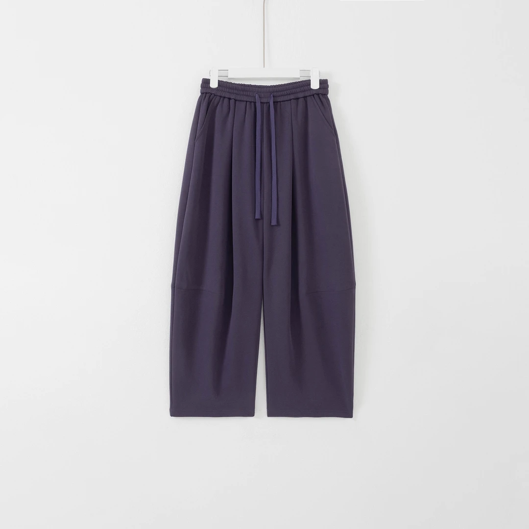 几里与麻 抽绳加绒香蕉裤休闲裤 裤长99 2091148