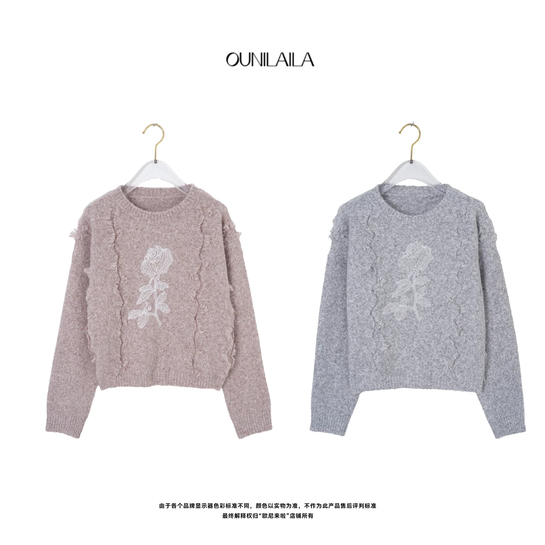欧尼家 【苦水玫瑰】 玫瑰绽放于沙漠针织慵懒高级感穿搭MY7157N