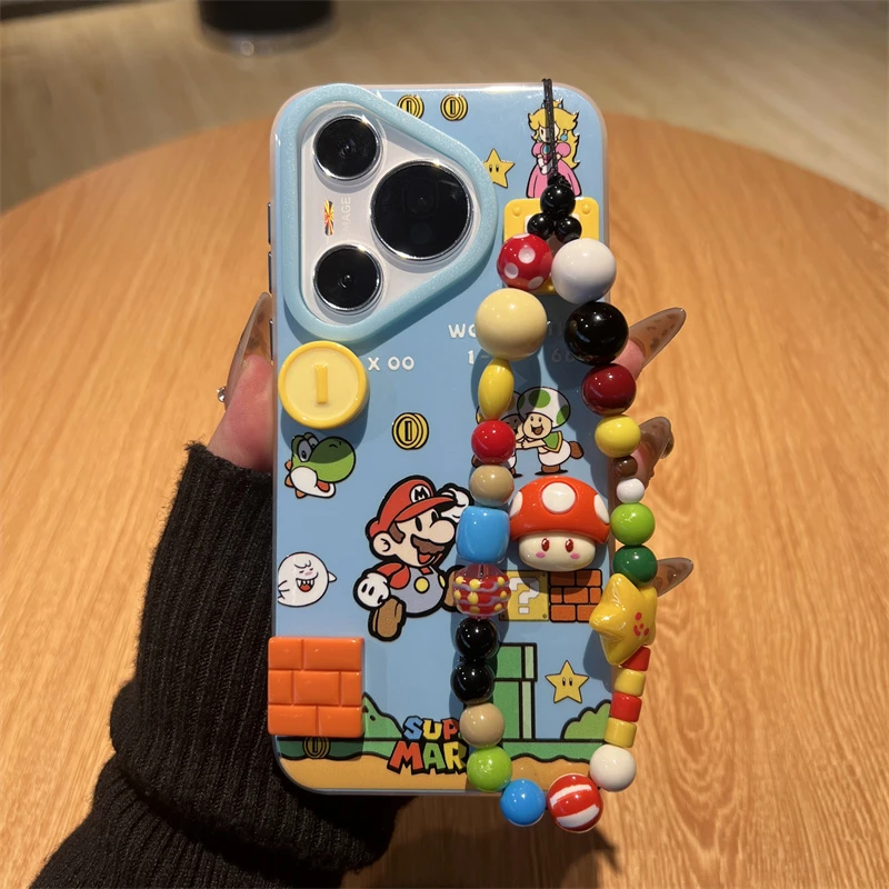 适用华为pura70pro+手机壳趣味可爱立体蘑菇马里奥mate60pro女款