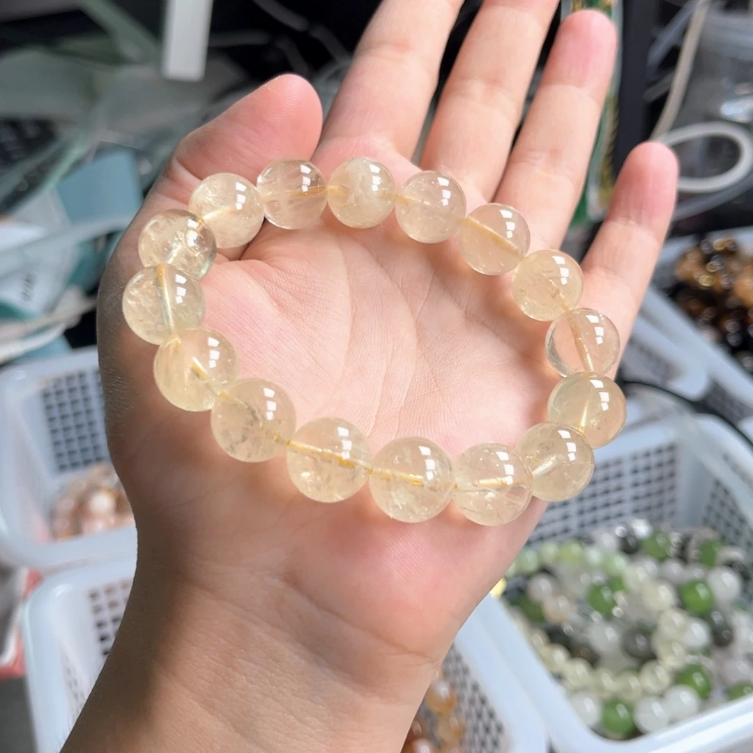 旺****水晶手串未镶嵌柠檬黄