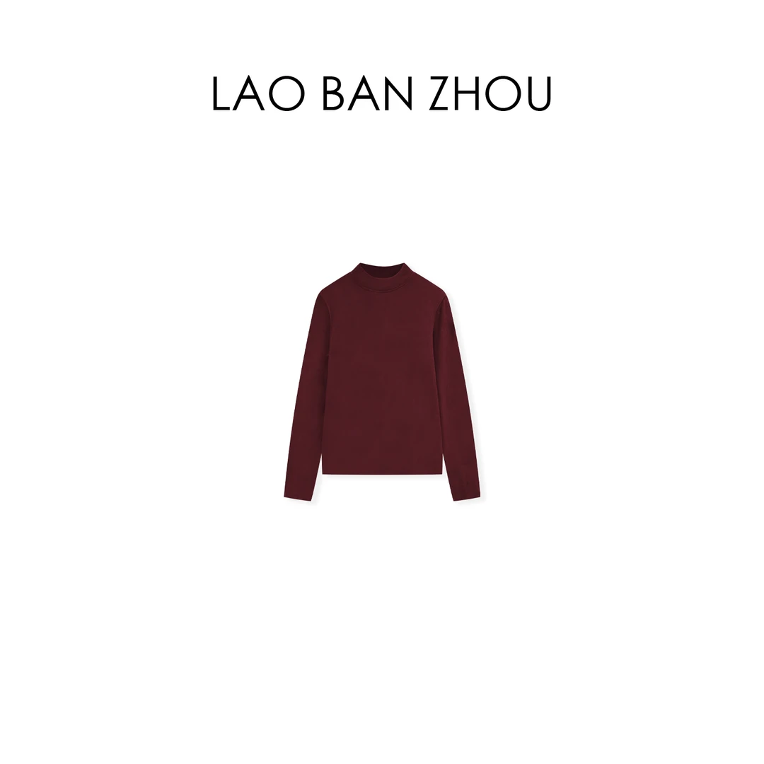 【老板周】舒适百搭 秋冬半高领显瘦纯色软糯长袖上衣