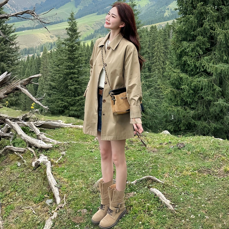 韩系百搭翻领短外套女2025年秋冬新款松弛感休闲洋气宽松显瘦上衣