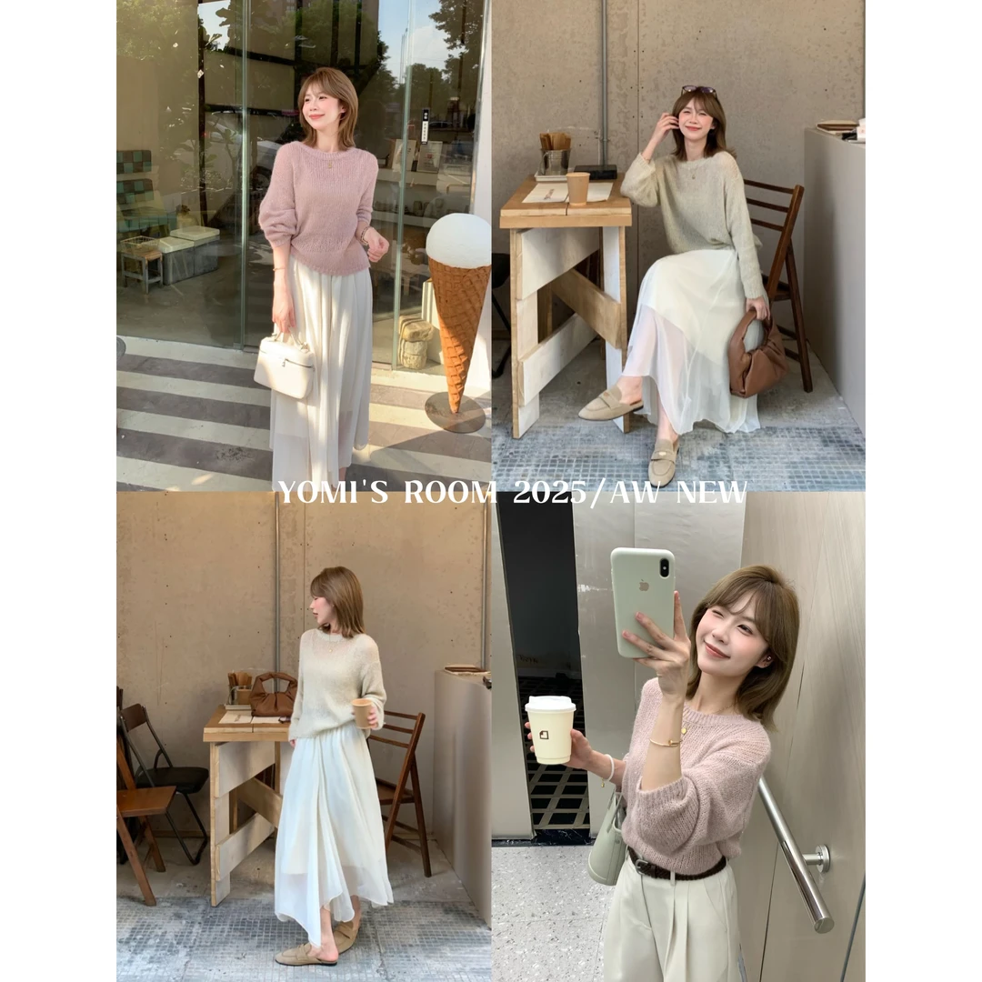 YOMI小个子【秋日情书】毛织休闲百搭显瘦长款毛衣上衣女温柔秋季