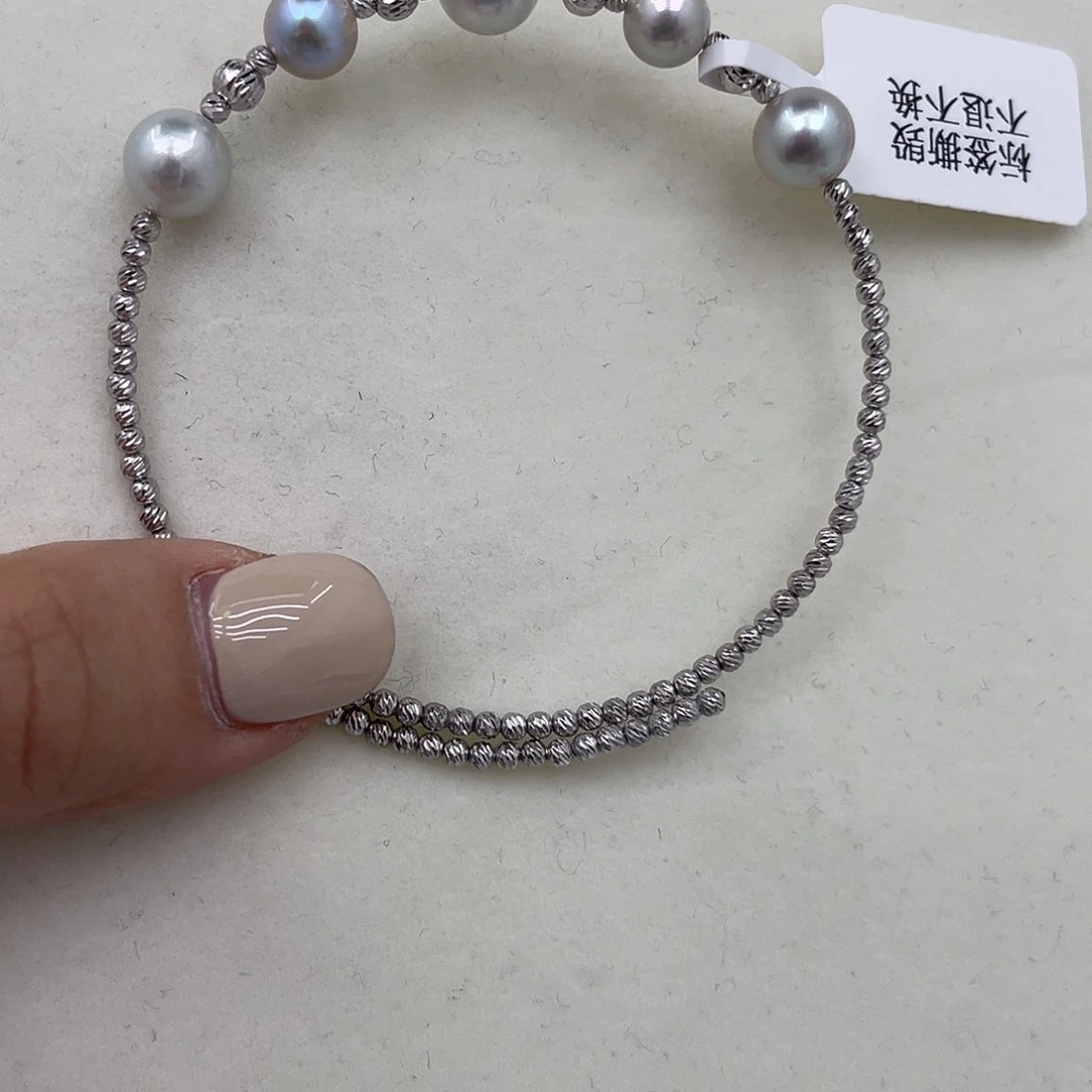 银S925镶嵌海水珍珠手绳