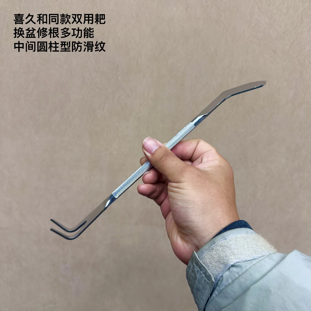 喜久合同款两齿耙子不锈钢材质，硬度高好用工具换盆修根