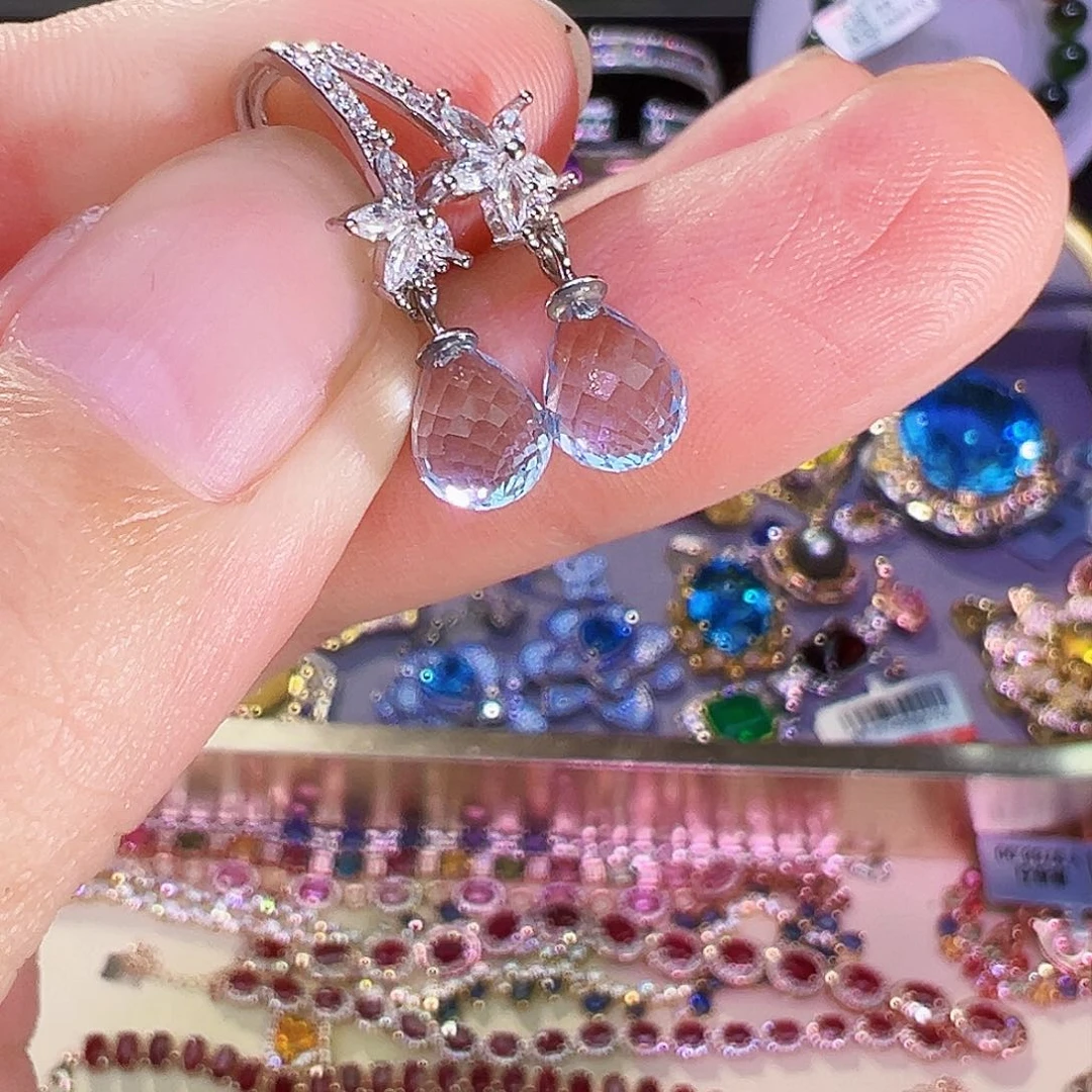 银S925镶嵌托帕石珠宝奇石