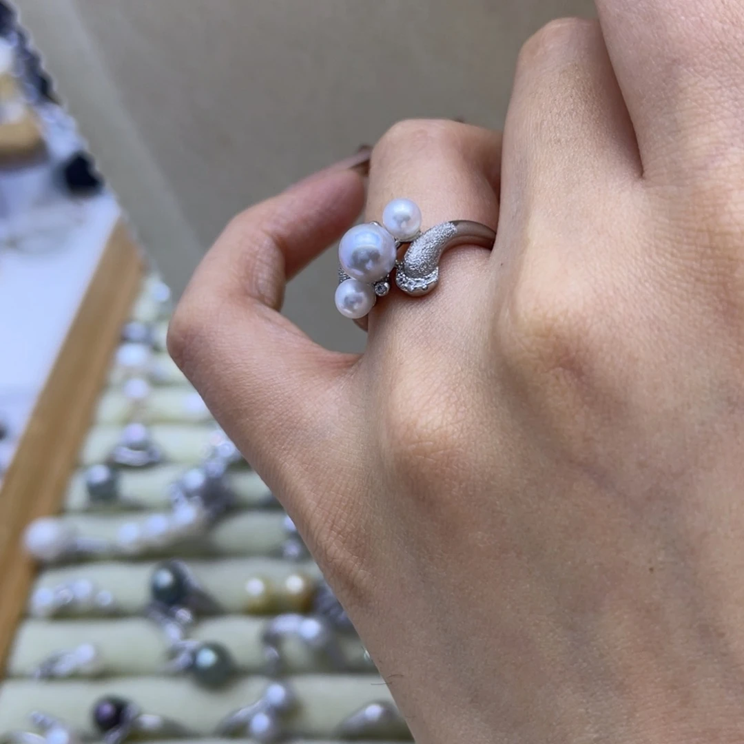 银S925镶嵌海水珍珠戒指