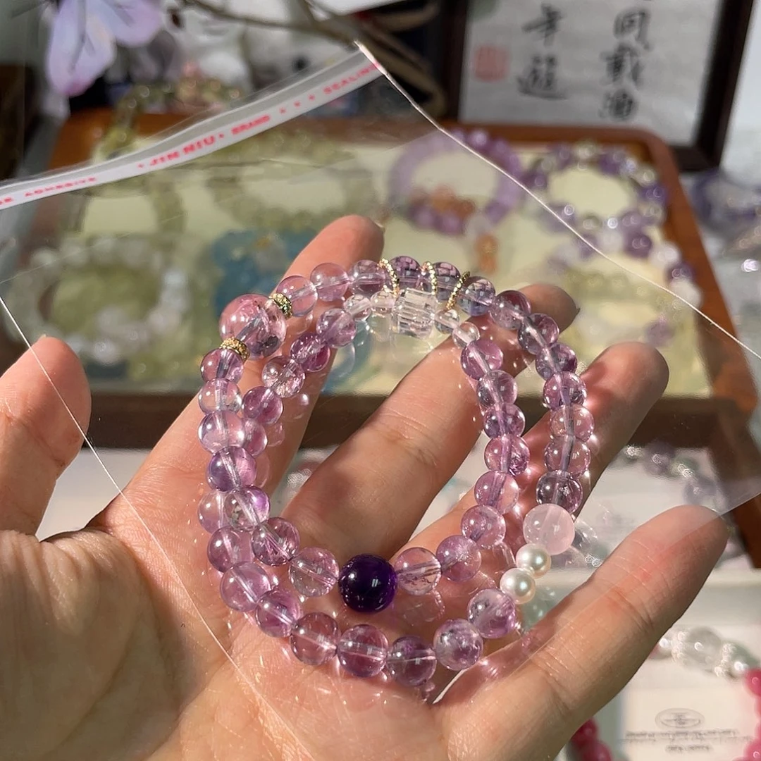 水晶手链未镶嵌天然紫水晶