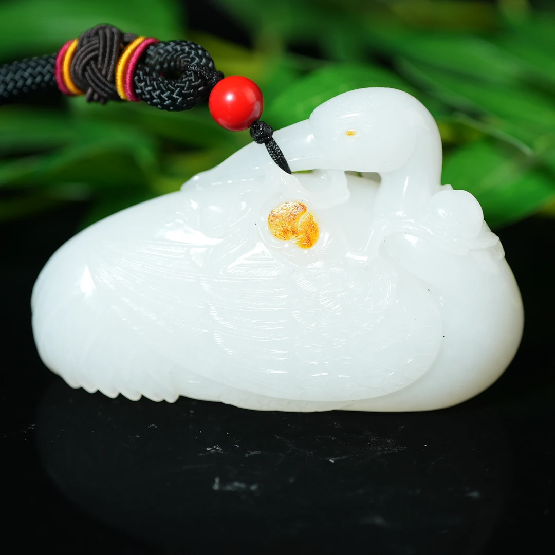 清代和田白玉鹅如意把件【华豫之门】ALF241228124