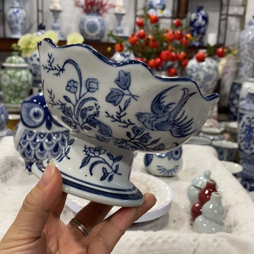 【闪购商品】摆件陶瓷高脚碗摆件……