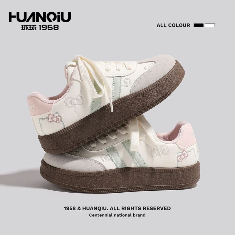 环球厚底德训鞋女款学生板鞋休闲百搭运动鞋子轻便小白鞋透气女鞋