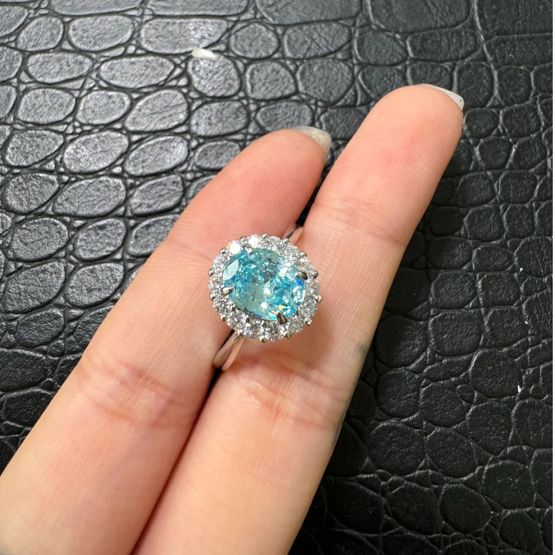 合金合成锆石戒指 气质时尚-精工合金培育戒指718
