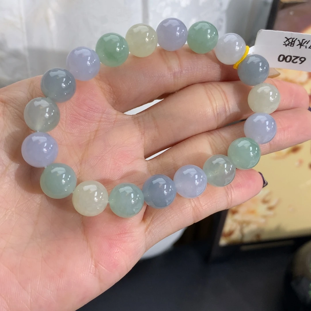 翡翠未镶嵌手串卡10冰胶多宝手串