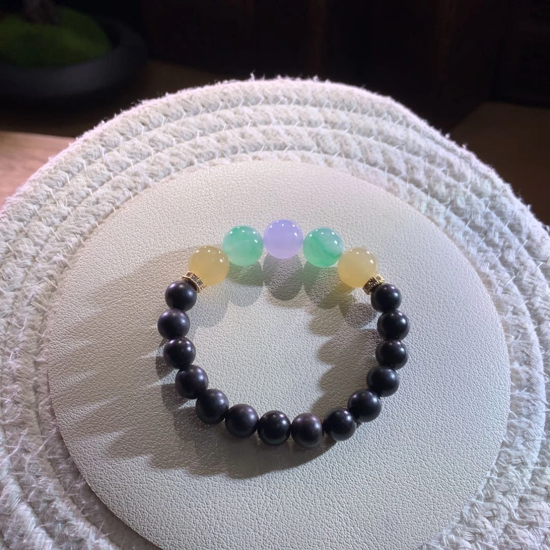 散珠翡翠天然缅a糖果福禄寿半串