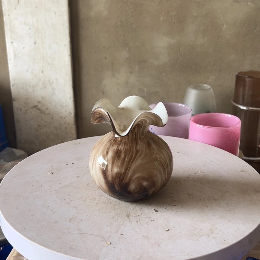 弘扬琉璃花器微瑕高度14