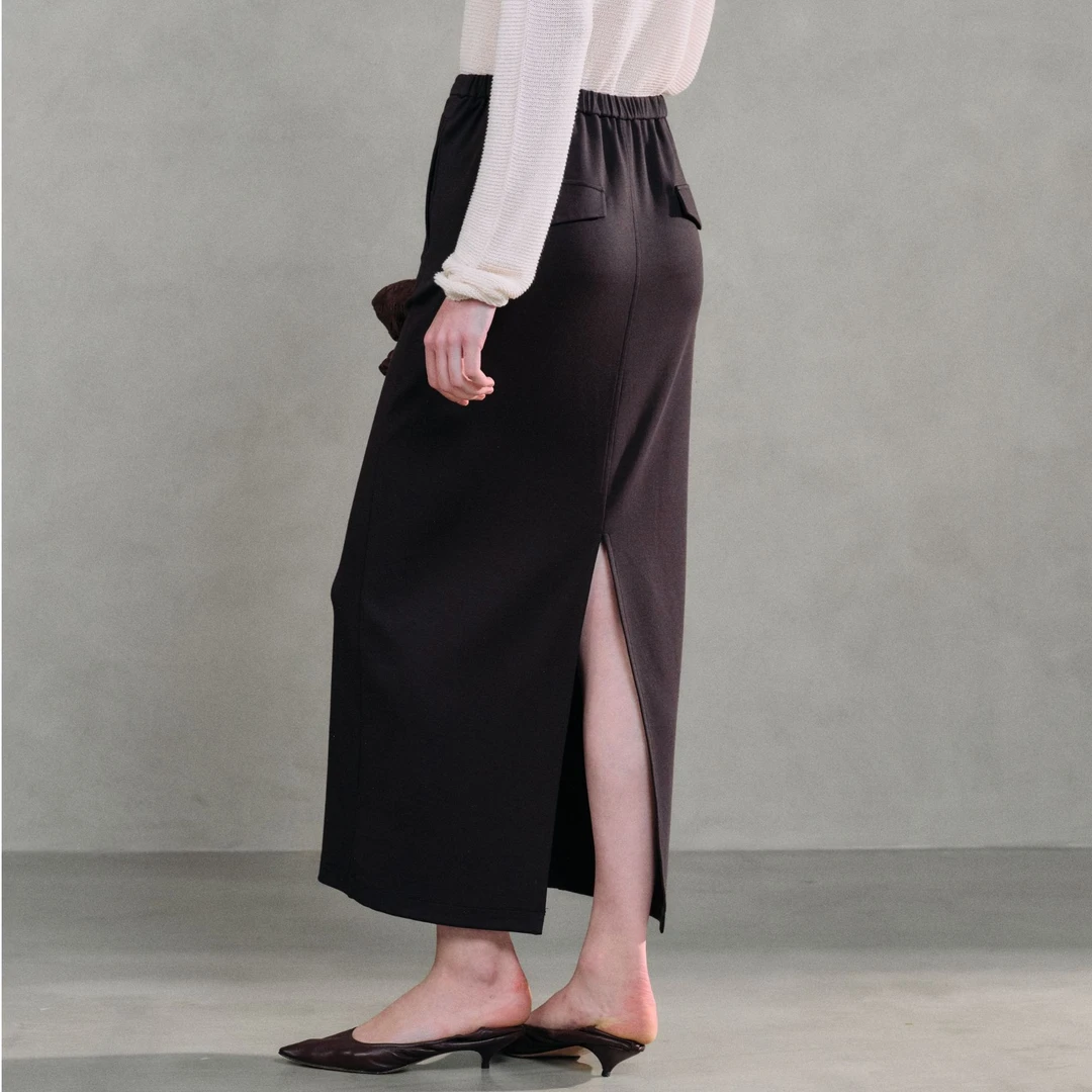 测品--MSGAKQ0073老钱风成人女士秋季开衩半身裙休闲夏季秋冬秋季