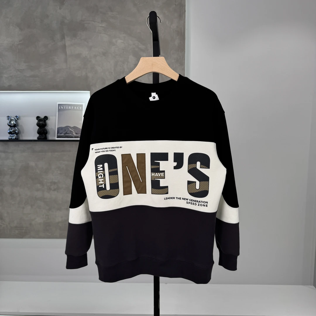 男士秋冬季新款潮牌休闲宽松圆领上衣套头长袖卫衣