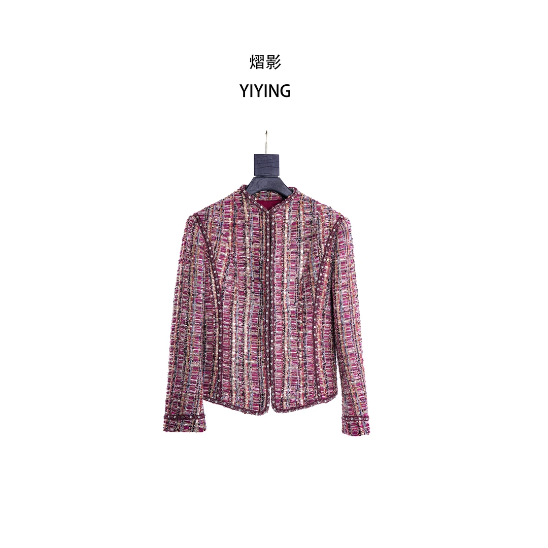 YIYING法式小香风2025富家千金小香风女款秋冬气质上衣高级感