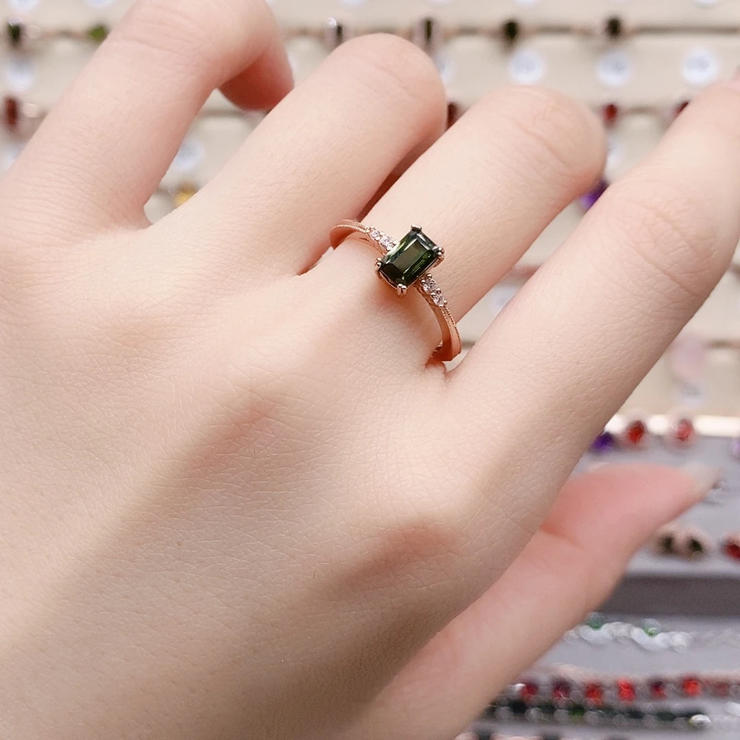 碧玺戒指银S925镶嵌戒指