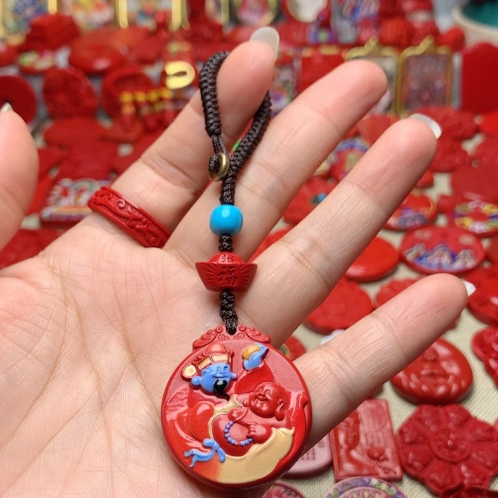 天然辰砂工艺品朱砂钥匙扣