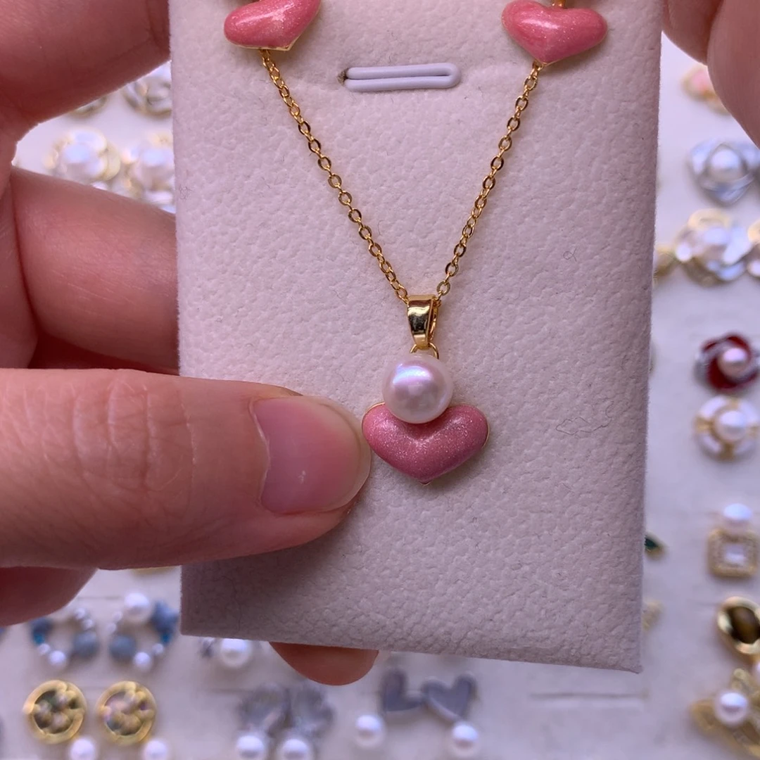 合金淡水珍珠耳饰