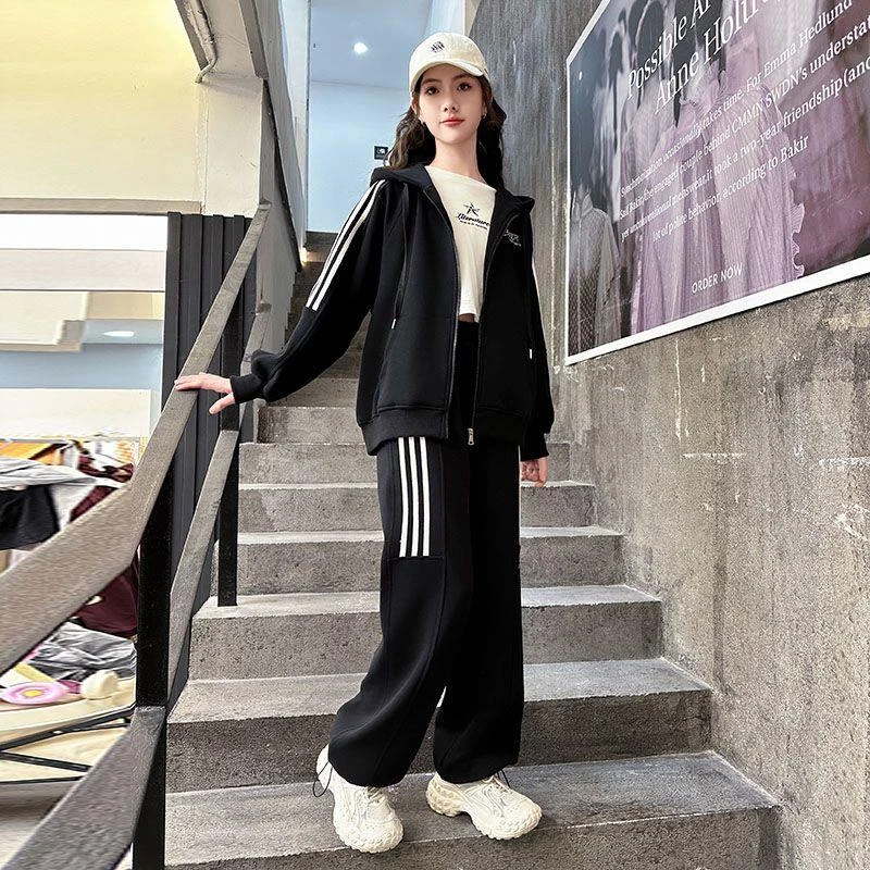 yeehoo 英式  【断码】女大童春装2025新款套装儿童洋气时髦初高