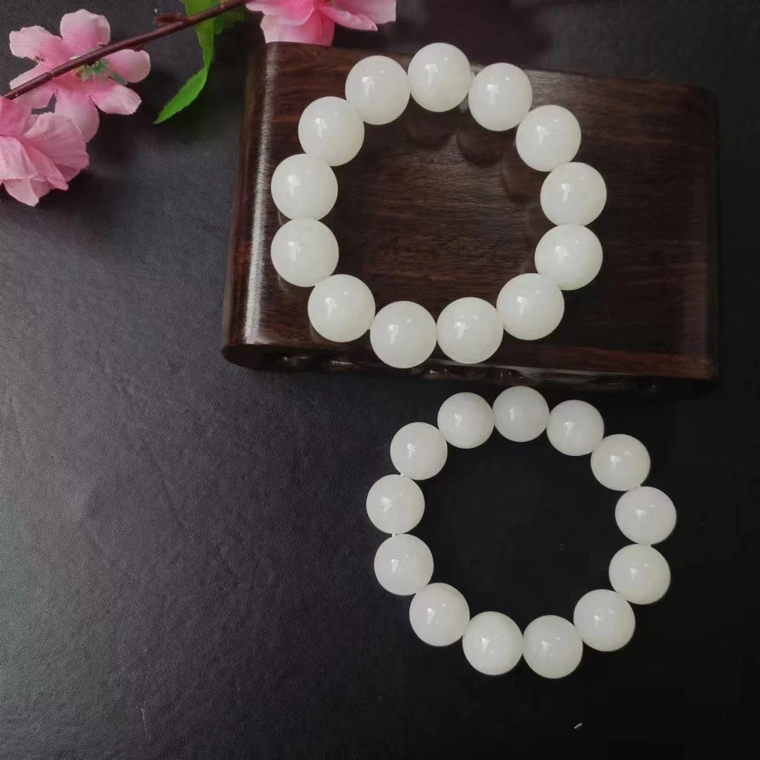 H139【玉甲】多巴拉雪山之圣透闪石玉手串-多样性发其一