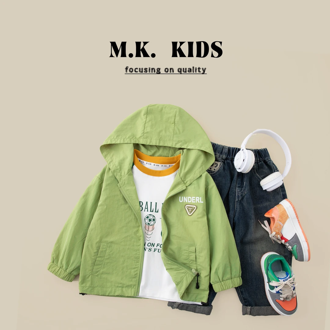 现货【小软蛋】儿童春款软壳冲锋衣2025新款男童春秋夹克外套CA8300