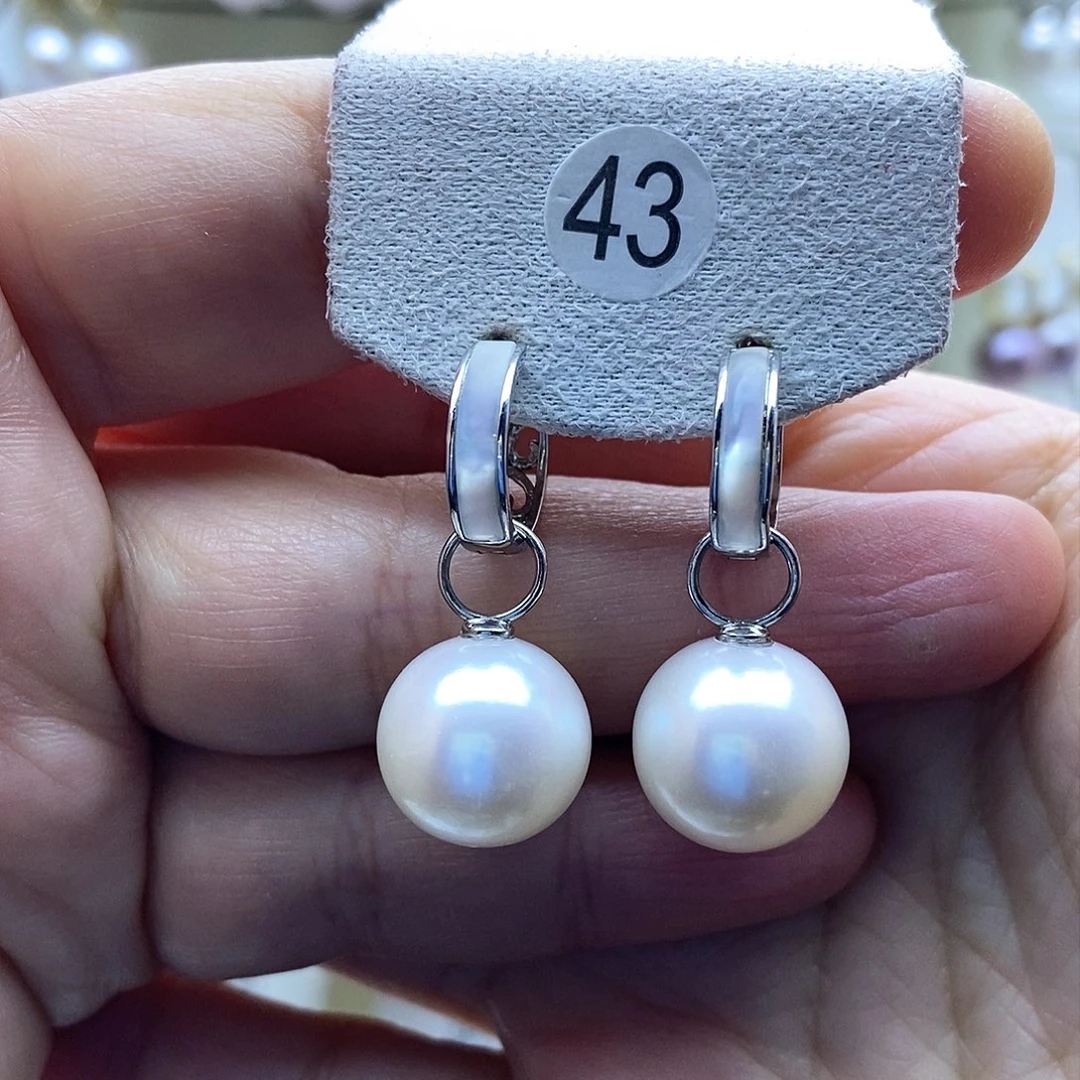 淡水珍珠耳饰银S925镶嵌
