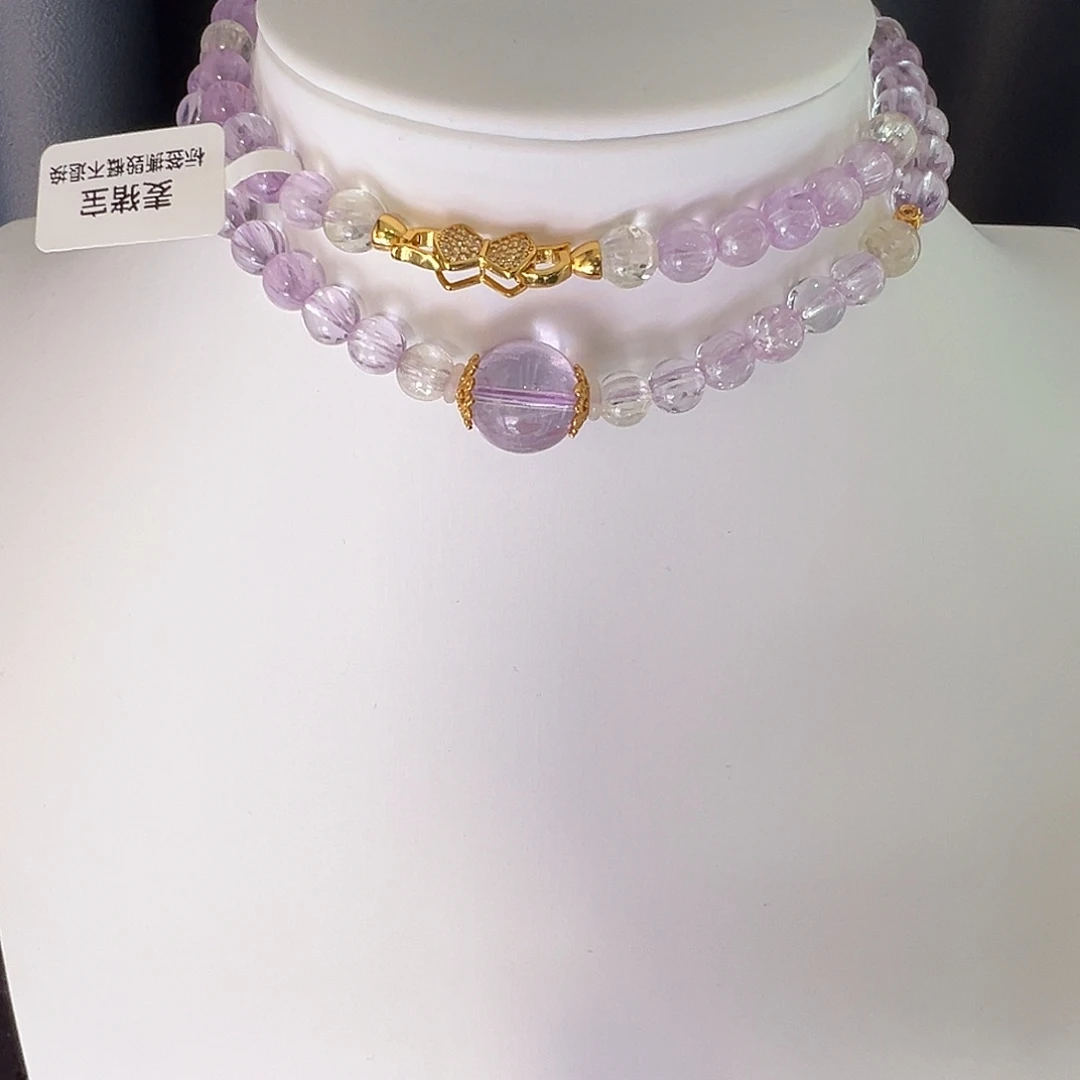 项链锂辉石银S925镶嵌彩锂辉收藏级设计款项链