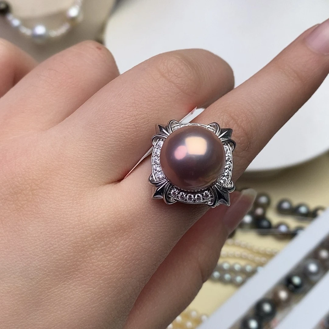 淡水珍珠戒指银S925镶嵌