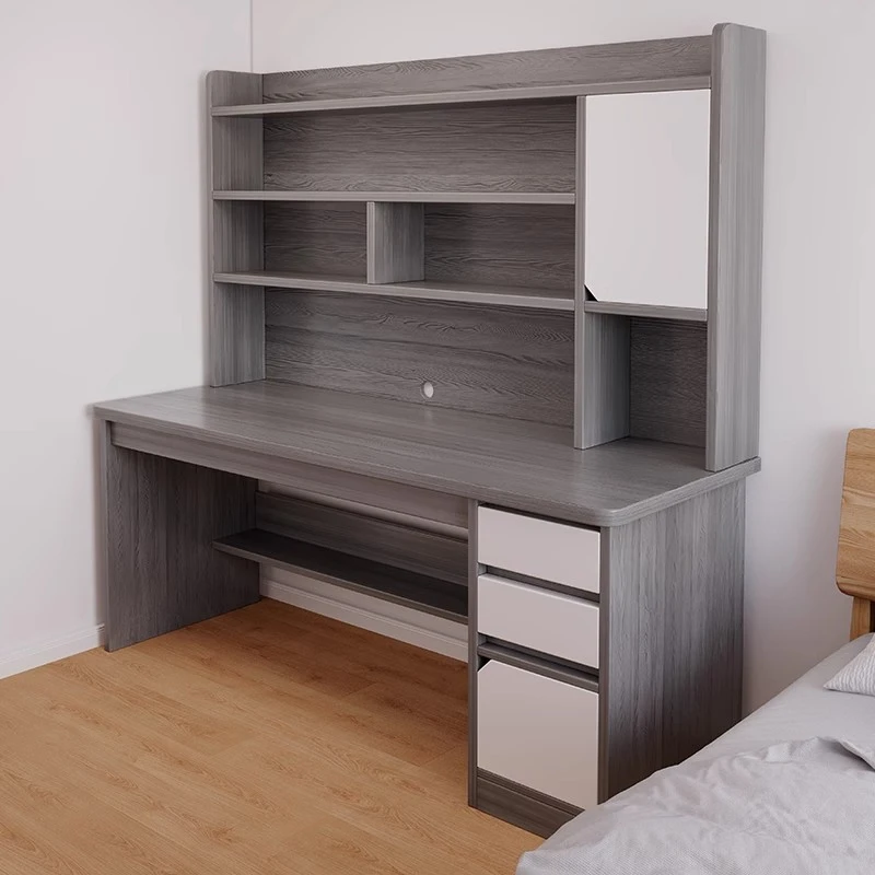 书桌书架一体桌学生卧室家用电脑桌简易写字桌出租屋简约现代桌子