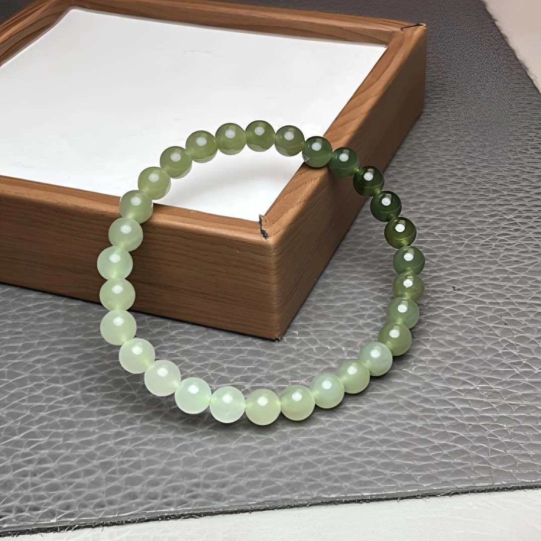 天然和田玉手工雕刻卡6手串渐变手串