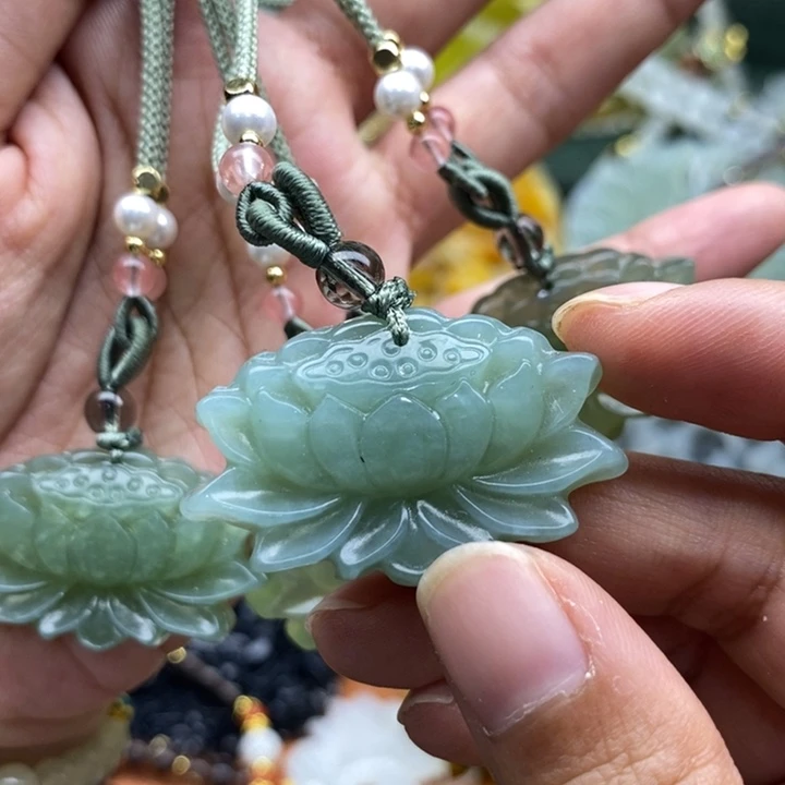 未镶嵌岫玉吊坠毛衣链锁骨链