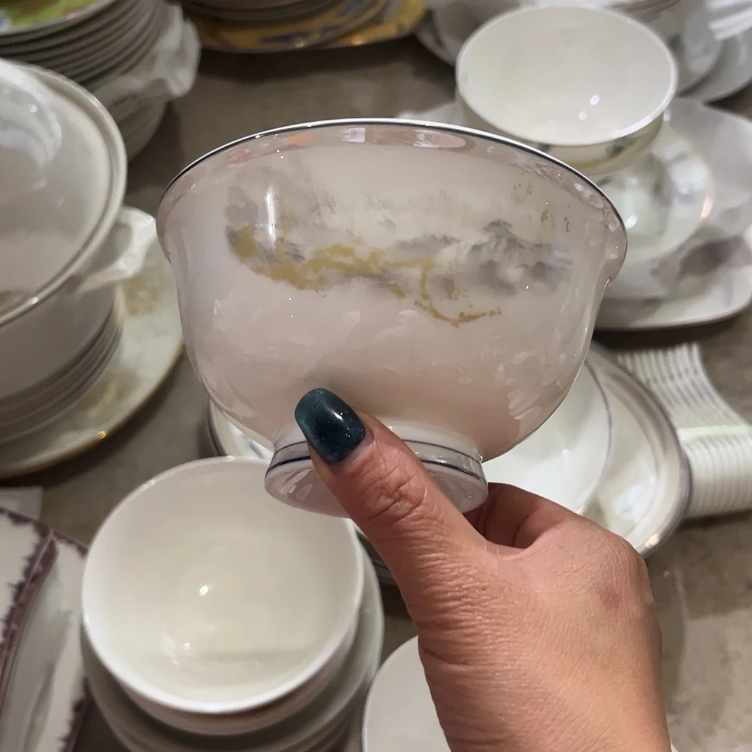 瓷片海岸五寸高脚腕十个