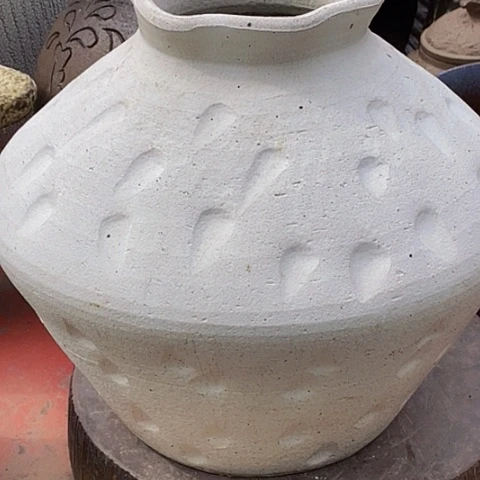 紫砂花盆口14高度26.5无孔处理不完美