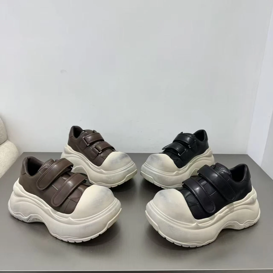 唐小肉魔术贴时尚百搭朋克风擦色脏脏潮流低帮鞋533-25厚底包头