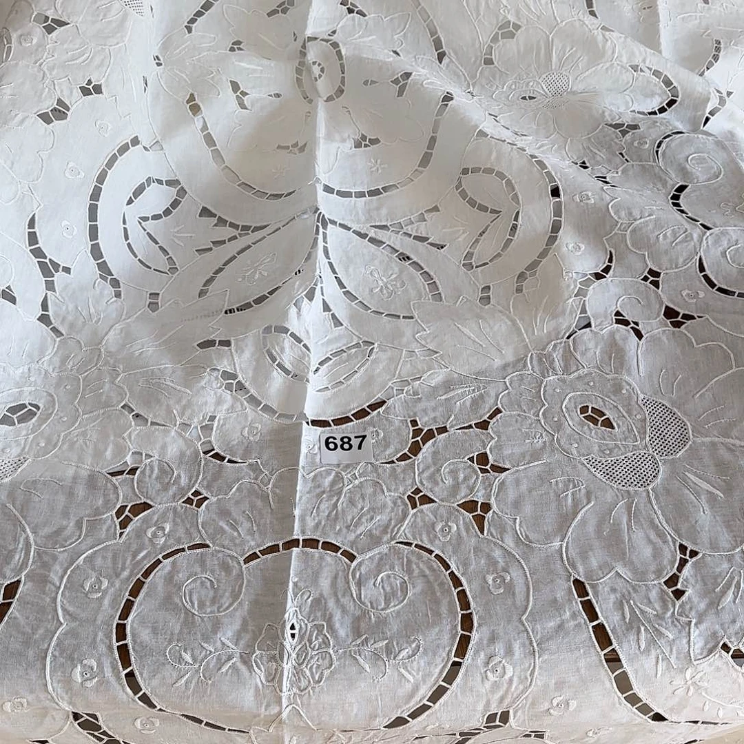 亚麻手绣2.2 ✖️1.7桌布687号