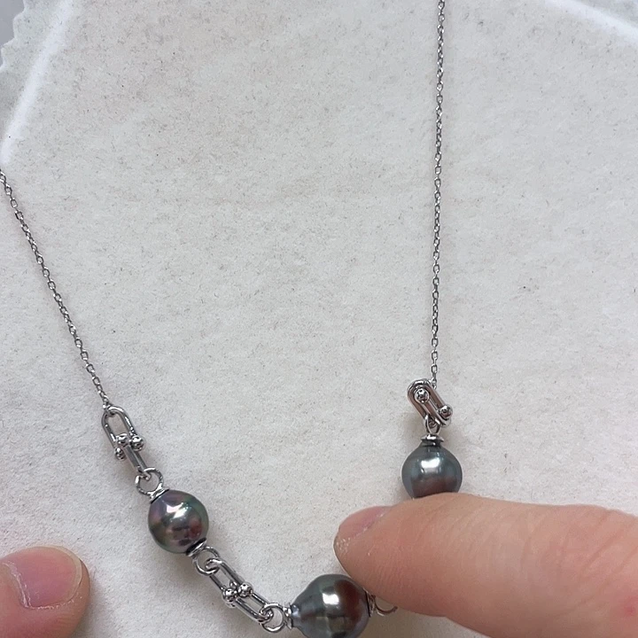 海水珍珠项链银S925镶嵌