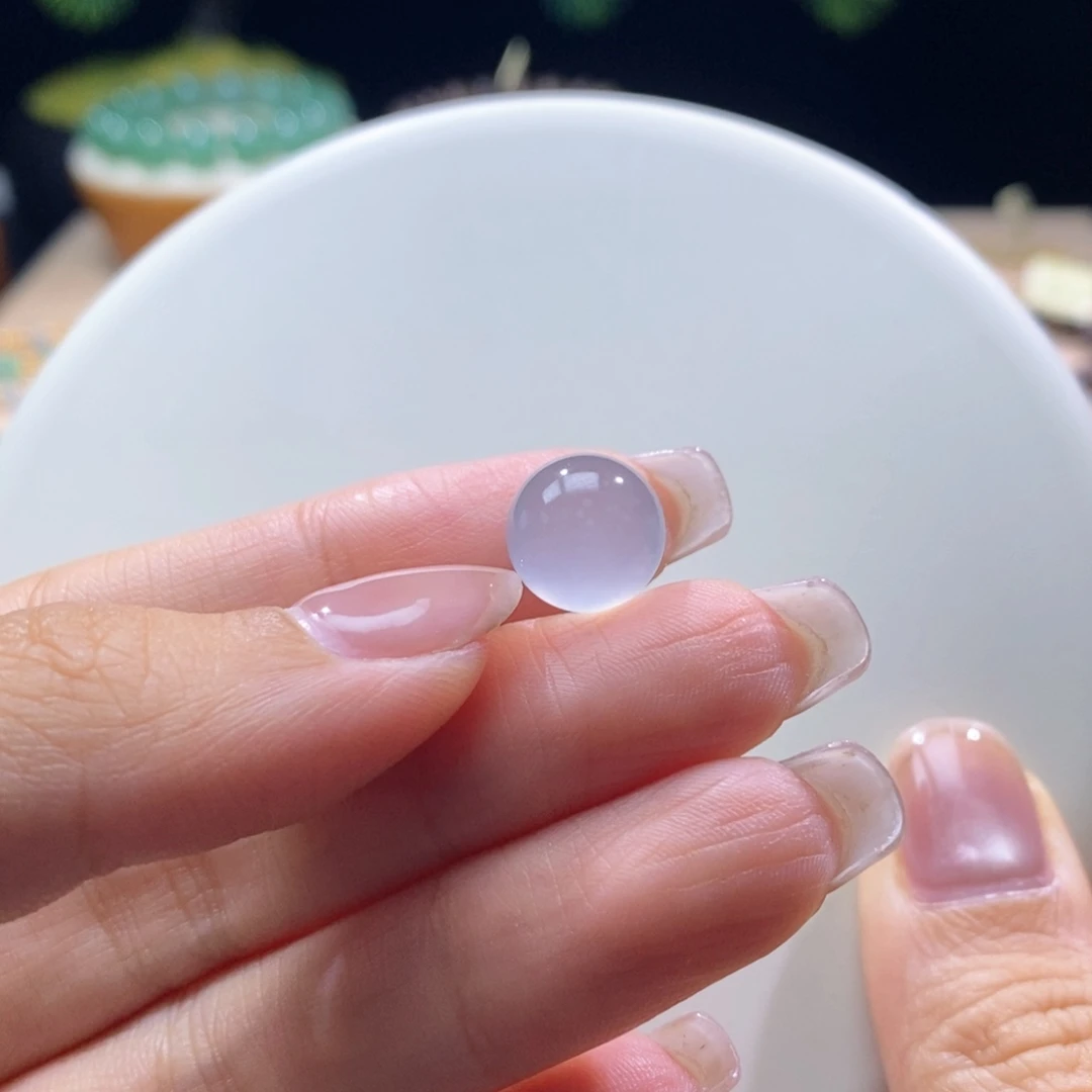 翡翠未镶嵌颈饰翡翠高冰雪花棉珠11.3mm