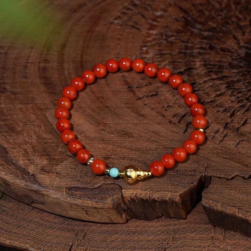 【香掌柜】南红玛瑙六字葫芦单圈手串（发一件）