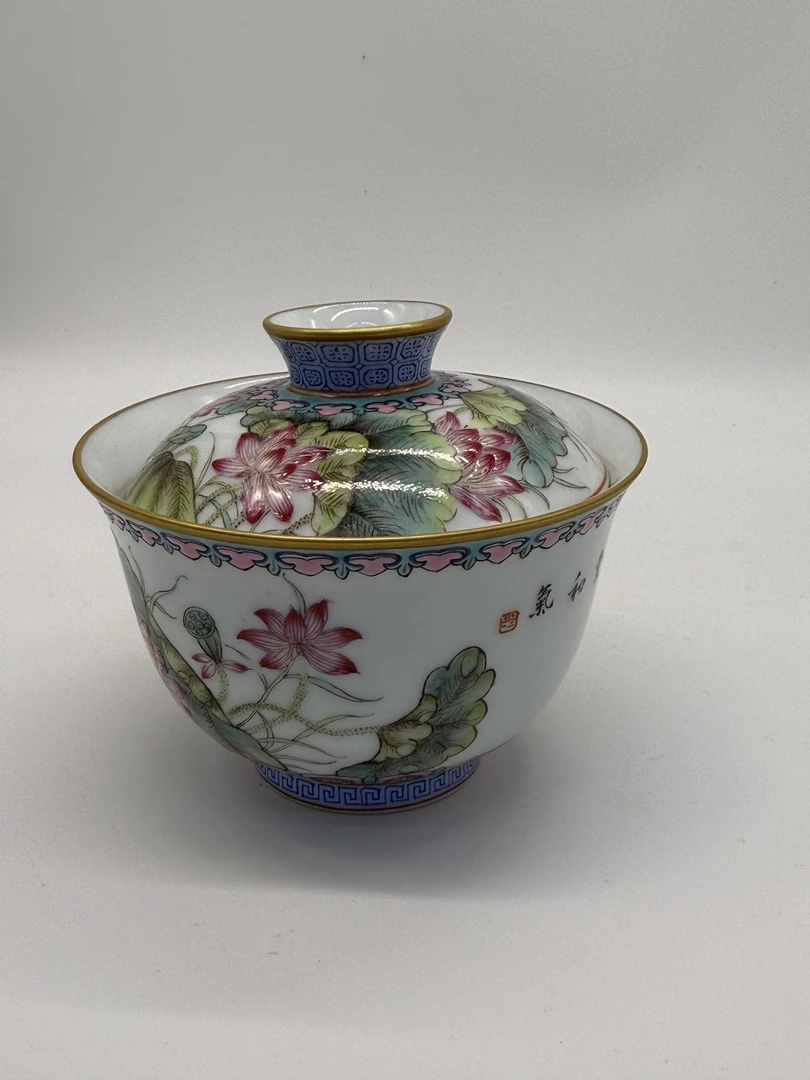 荷塘月色三才盖碗