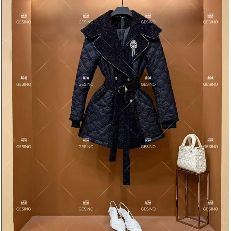 秋冬气质小香风设计师中长款羽绒服轻奢女 QD-2025109