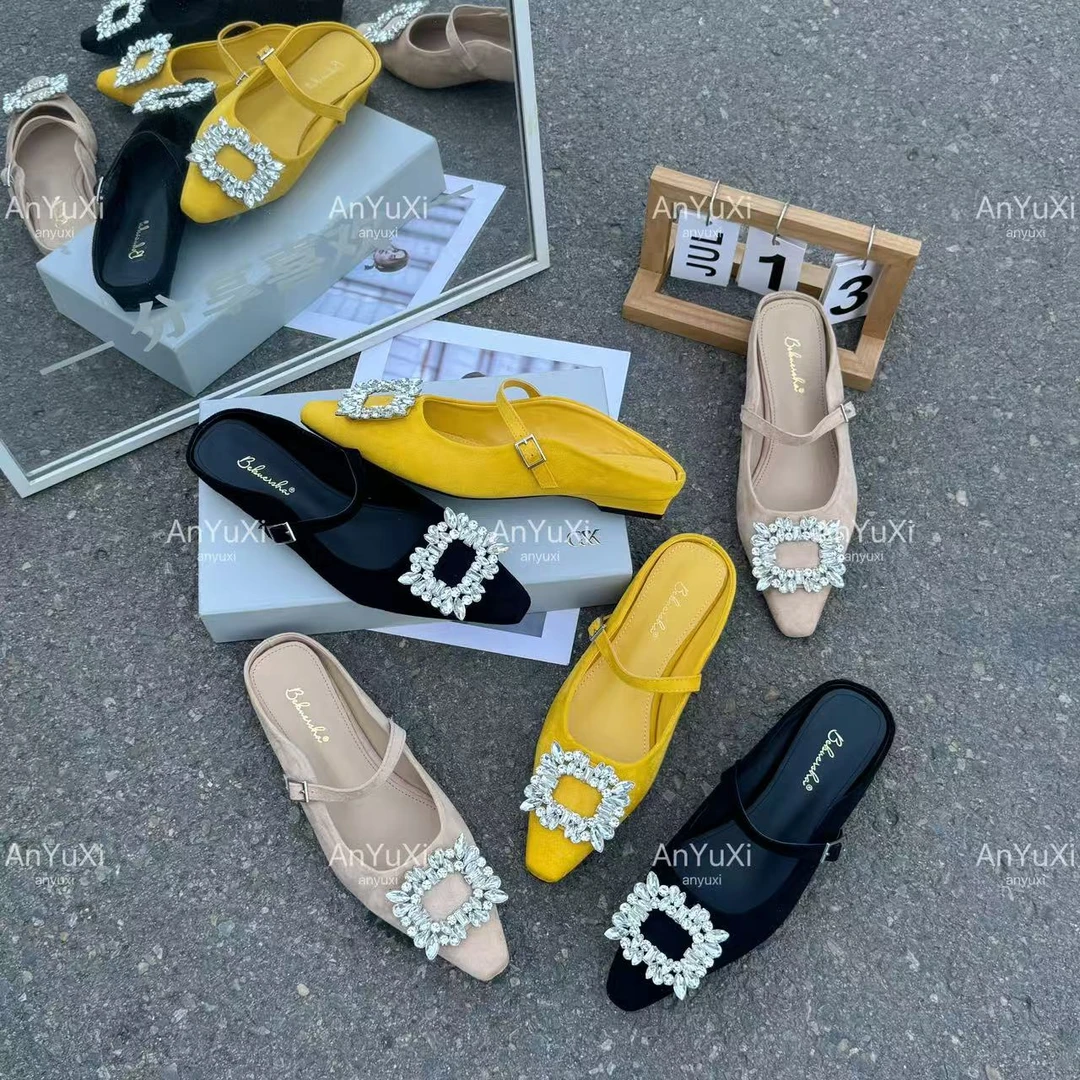 女神系列尖头平底亮钻拖&安妤皙5189H【大娟专属】