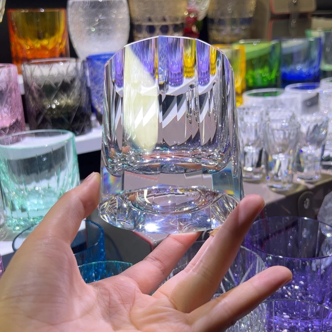 水晶厚款12切割面水晶杯