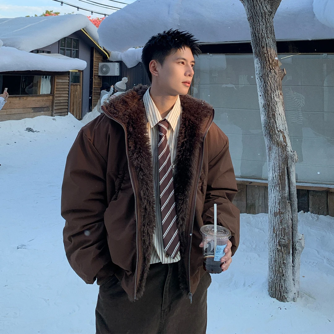 Holocene美式潮牌毛领派克服棉衣外套座山雕夹克加厚冬季棉服M377