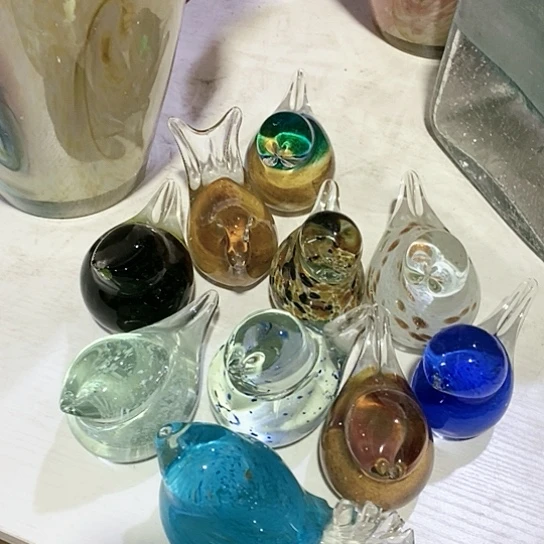 琉璃花瓶高7厘米10只小鸟