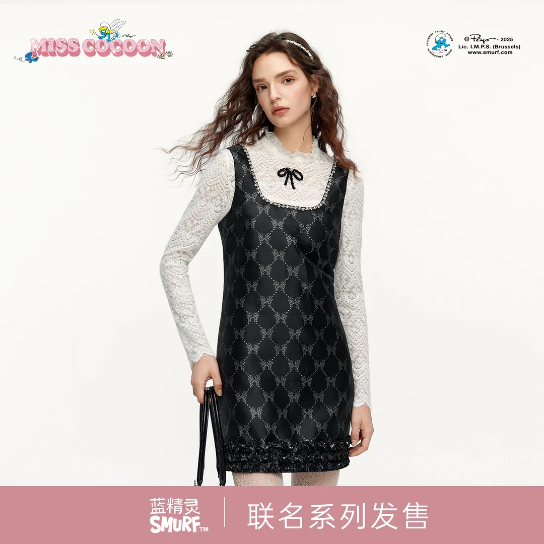 MISSCOCOON可可尼蓝精灵联名背心连衣裙女2025冬季新款内搭套装