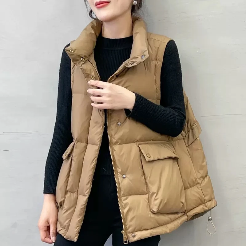 【花边羽绒 】白鸭绒羽绒马夹服宽松甲背心外套上衣女