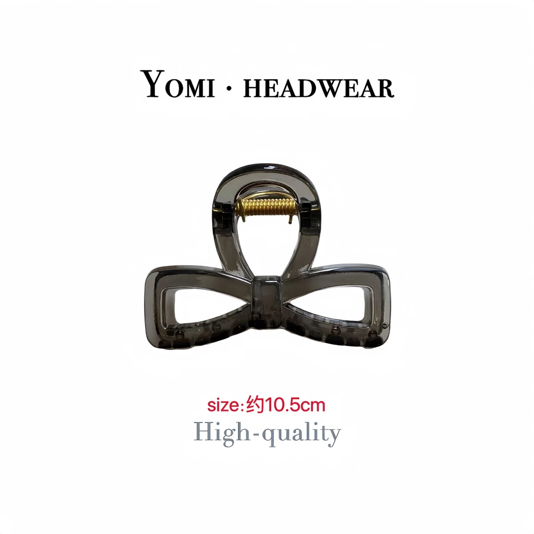 PC中号透灰色领结蝴蝶结抓夹气质可爱百搭复古法式小众简约小抓夹